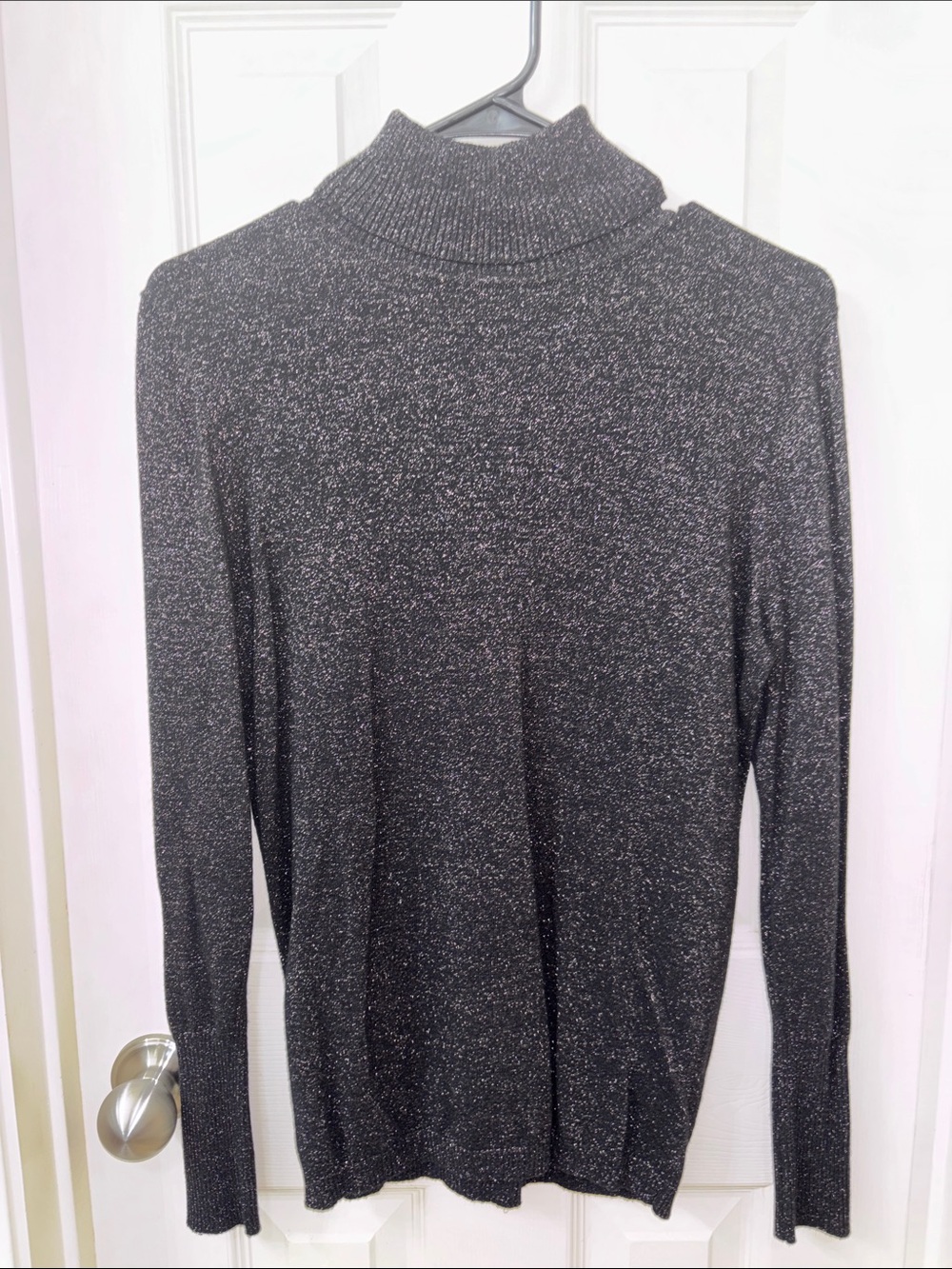 Worthington Black Metallic Turtleneck Sweater